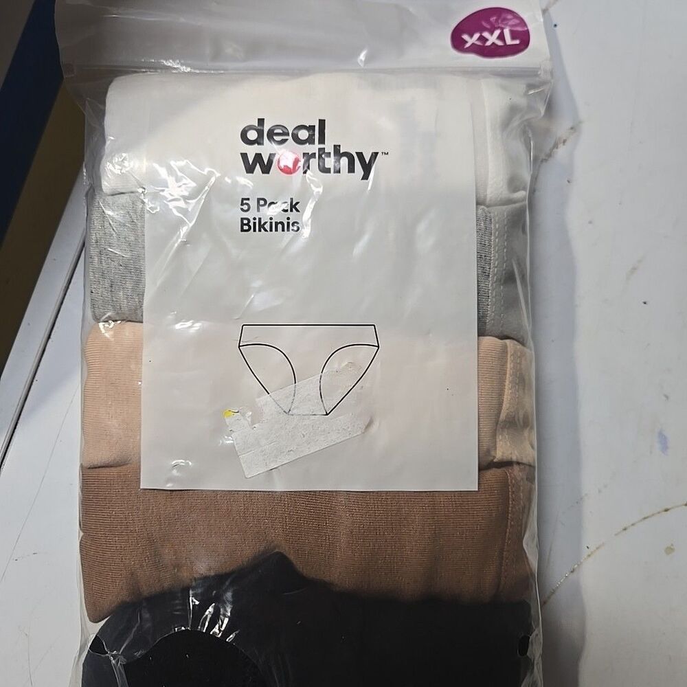 Deal Worthy Briefs Womens 2X Multicolor Neutrals 5 Pack Cotton Soft Underwear